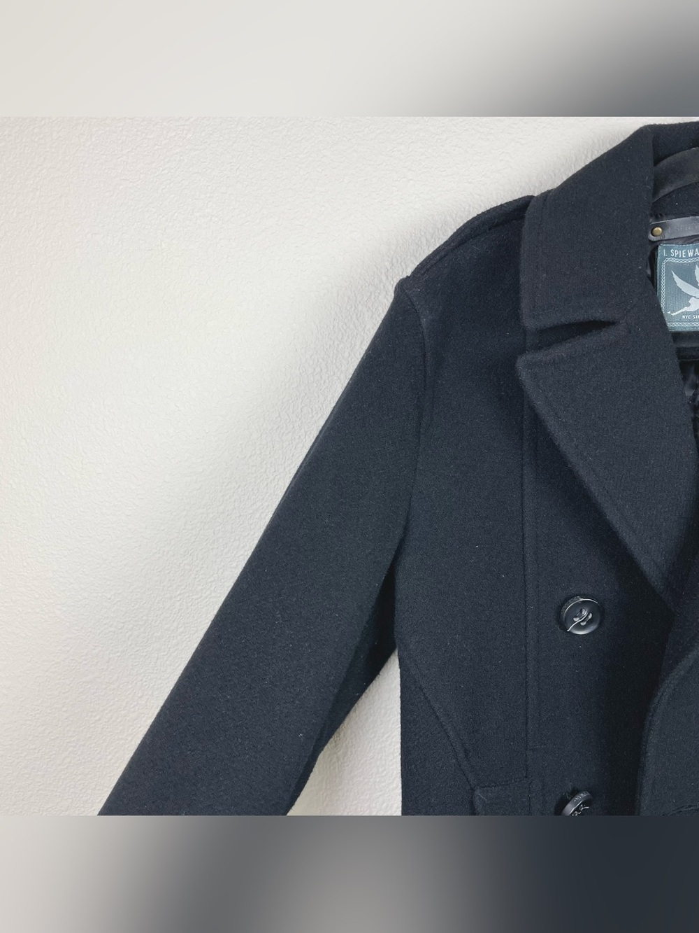 Spiewak & Sons Men's Medium Black Thick Wool Dugan Peacoat Thinsulate Button - Picture 4 of 16